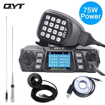 QYT KT-980 Plus Радио для установки на транспортное средство 75 Вт УКВ 136-174 МГц УВЧ 400-480 МГц Двухдиапазонный базовый автомобиль Грузовик Мобильное радиолюбитель KT980 Plus