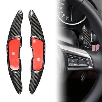 Real Carbon Fiber Подрулевой лепесток Удлинитель рычага переключения передач на рулевом колесе для Mazda 6 3 2014-2017 и CX3 2016-2017 и CX5 2013-2016