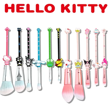 Sanrio Hello Kitty Mymelody Кисти для макияжа Набор теней для век Тональный крем Косметическая пудра Румяна Смешивание Красота Макияж Инструмент Подарки