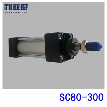 SC80 * 300 Стержень из алюминиевого сплава Стандартный цилиндр SC80X300 пневматическими компонентами Диаметр цилиндра 80 мм 300 мм Ход поршня