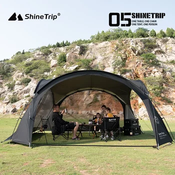 ShineTrip На открытом воздухе Круглый купол Навес Палатка Многопользовательский Водонепроницаемый Солнцезащитный Кемпинг Негабаритный Корпус Ткань Сетка Купол Набор