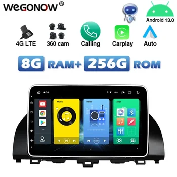 SIM Автомобильный DVD-плеер DSP Carplay Auto Android 13.0 8G+256G IPS GPS карта RDS Radio Wi-Fi Bluetooth для Honda ACCORD 10 2018 2019 2020