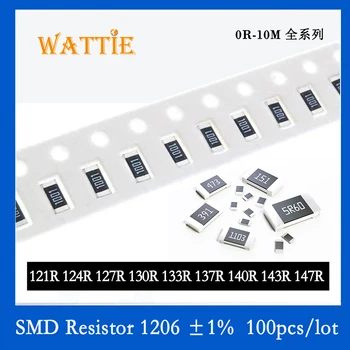 SMD Резистор 1206 1% 121R 124R 127R 130R 133R 137R 140R 143R 147R 147R 100PCS/лот Чип-резисторы 1/4 Вт 3,2 мм * 1,6 мм