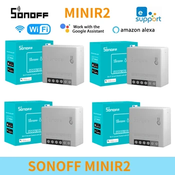 Sonoff Mini R2 Wi-Fi Smart Switch MINIR2 2-сторонний переключатель DIY Модули автоматизации умного дома работают с приложением EWeLink Alexa Google Home