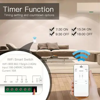 Tuya Alexa Wifi Smart Switch 3gang MINI Таймер Устройство включения-выключения Casa Inteligente Automation Modules Home