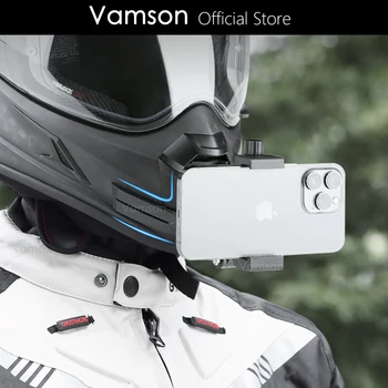 Vamson for Go Pro Аксессуары Мотоциклетный шлем Крепление для подбородка Изогнутое крепление для Insta360 X3 One X2 GoPro Hero 10 9 8 7 6 Аксессуары