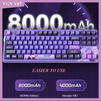 VGN V87 Механическая клавиатура Настройка третьего пробного экзамена Bluetooth/Type-C/2.4G Эргономика ПК Геймер Win Mac Office