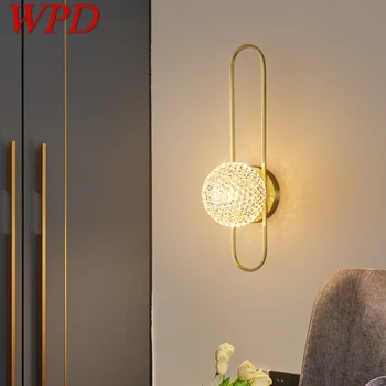WPD Современный латунный настенный светильник Светодиодный золотой бра Простой и роскошный креатив для домашнего декора гостиной