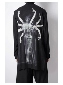 Y-3 Перекрывающиеся фантомные рубашки Ашура Темный стиль Унисекс Йоджи Ямамотос Мужские Для Мужской Одежды Оуэнс Топы Черные Рубашки Одежда