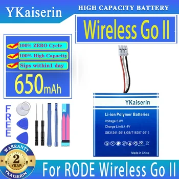 YKaiserin 650 мАч Сменный аккумулятор для микрофона RODE Wireless Go II Цифровые батареи