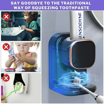 Автоматический дозатор зубной пасты Настенная электрическая соковыжималка для зубной пасты для детей и взрослых для ванной комнаты