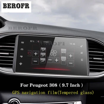 Автомобильная навигационная пленка GPS ЖК-экран Защитная пленка из закаленного стекла Пленка против царапин 9,7 дюйма для Peugeot 308 2014-2023