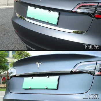  Автомобильная наклейка Для Tesla Model 3 Задний багажник Дверь Крышка багажника Отделка задней двери Украшение Молдинг Полоса Автомобильные аксессуары