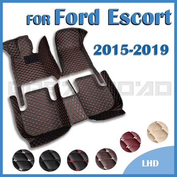 Автомобильные коврики для Ford Escort 2015 2016 2017 2018 2019 Пользовательские автомобильные подушечки для ног Автомобильный ковер Аксессуары для интерьера