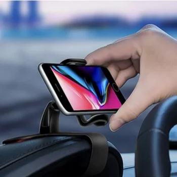 Автомобильный держатель для телефона GPS Крепление для приборной панели Солнцезащитный козырек Зажим Подставка для телефона Кронштейн iPhone 11 Xs Max Samsung Xiaomi Huawei Universal