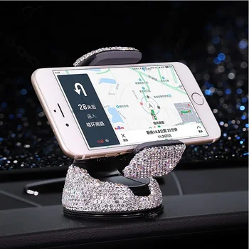  Автомобильный инкрустированный алмазами держатель для мобильного телефона на присоске, вращающийся на 360 градусов автомобильный оконный воздуховыпускной держатель
