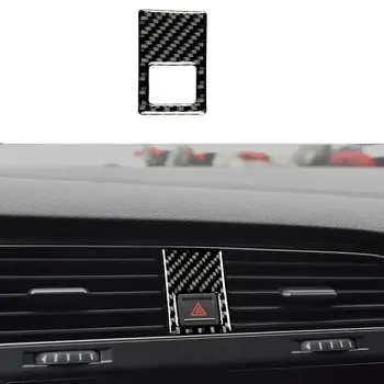 Аксессуары для автосалона Сигнальная лампа аварийной сигнализации из углеродного волокна Панель крышки панели Отделка для 15-20 Golf MK7 GTI