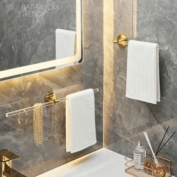 Аксессуары для ванной комнаты Light Luxury Gold Полотенцесушитель Рулон Держатель для салфеток для ванной комнаты Полка Вешалка Туалетные принадлежности