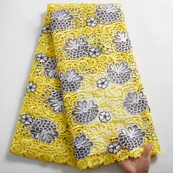  Африканская водорастворимая кружевная ткань 2023 Нигерийский гипюровый шнур Кружевное свадебное платье Швейный материал для элегантных женщин TY2490
