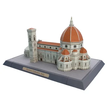 Базилика Санта-Мария-дель-Фьоре Италия Мировая классическая архитектура 3D Бумажная модель Строительство DIY Развивающие игрушки