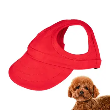 Бейсболка для собак Шляпа от солнца для собак Бейсболки с отверстиями для ушей Износостойкие остроконечные кепки Регулируемая шляпа для домашних животных для фотосъемки