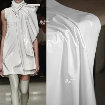 Белая краска финишная масляная глянцевая водонепроницаемая дизайнерская ткань модная кожаный фон ткань DIY ткань