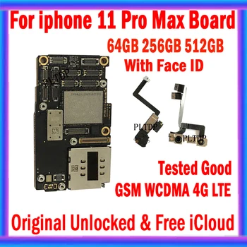 Бесплатное обновление IOS с поддержкой iCloud для iPhone 11 Pro Max Материнская плата 64-256-512 ГБ 100% оригинальная разблокированная логическая плата