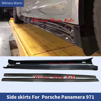 Боковые спойлеры для Porsche Panamera 971 2017 2018 2019 971 Turbo FRP Carbon Fibre Боковые разделители кромок