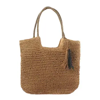 Большая сумка Женская сумка через плечо Пляжная сумка Сумка через плечо из ротанга Модная сумка-шопер