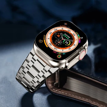 Браслет для Apple Watch Ultra 49 мм серии 8 7 45 мм 44 мм 41 мм 40 мм ремешок из нержавеющей стали роскошный ремешок iwatch se 6 5 4 3 42 мм 38 мм