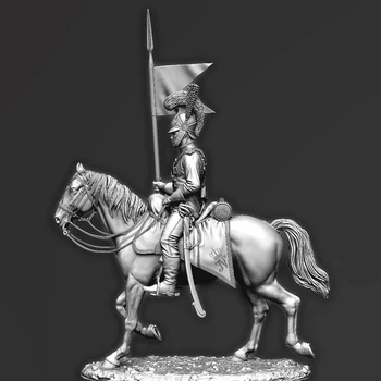 В разобранном виде 1/32 древнего человека офицерская фантазия с лошадью Смоляная фигурка миниатюрные модельные наборы Неокрашенный
