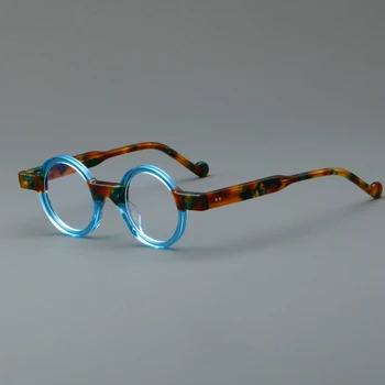 Винтажные маленькие очки в круглой оправе мужские и женские разноцветные модные литературные личности оптические очки с диоптриями