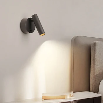  Внутренняя светодиодная настенная лампа Лампа для чтения Минималистичный 5 Вт Прожектор для спальни Отель Ночные светильники Современные регулируемые вращающиеся настенные бра