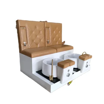 Двухместный спа-стол с кожаным основанием, подходящий для маникюрных салонов