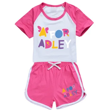 Девочки и мальчики 2024 Летний комплект одежды A для Adley Kids Спортивная футболка + шорты Комплект из 2 предметов Детская одежда Удобные наряды Пижама