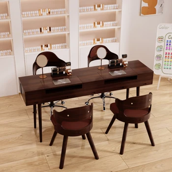 Деревянные маникюрные столы для макияжа Маникюр Профессиональный домашний роскошный офис Столы для ногтей Современная мебель для салона красоты Nageltisch MR50NT