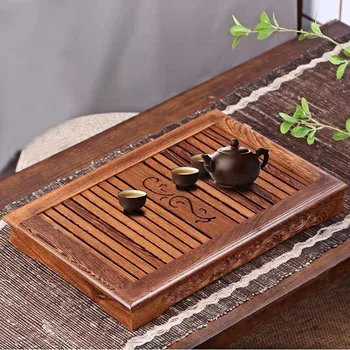  деревянный чайный поднос, груша, массив дерева, чайный сервиз кунг-фу, маленький чайный столик, бытовой простой чайный столик, дренажный лоток выдвижного типа