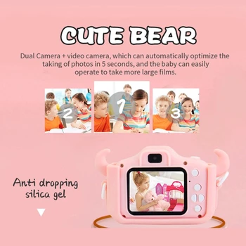 Детская камера Экран Мультфильм Детская цифровая камера Мини-зеркальная камера Игрушка Дропшиппинг