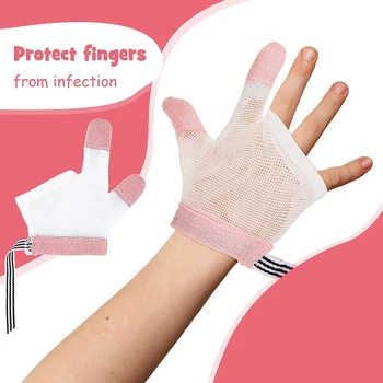 Детские перчатки для защиты рук от укусов и еды Детские перчатки для предотвращения укусов ногтей Перчатка для малышей Безвредный набор 1 пара