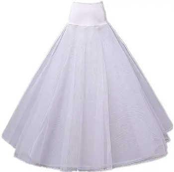 Длинный 1 обруч 2 Ярус A-Line Юбка Слип Кринолин Нижняя юбка для женщин Бальное платье Свадебное платье Аксессуары Половина