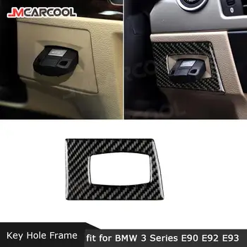 Для BMW 3 серии E90 E92 2005-2012 Углеродное волокно Автомобильная замочная скважина Отделка рамки Крышка Декоративная наклейка
