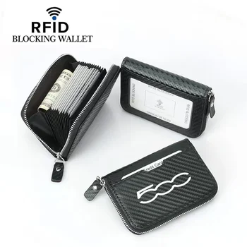  для Fiat 500 500l 500x 500c 500Sport ID Card Держатель кредитной карты Сумка для карт RFID Антимагнитный многофункциональный кошелек для нескольких карт