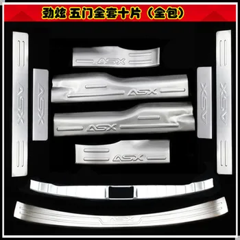 Для Mitsubishi ASX 2013-2019 нержавеющая сталь Защитная пластина порога автомобиля Защитная пластина порога багажника Автомобильные аксессуары против царапин