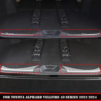 Для Toyota Alphard Vellfire 40 Series 2023 2024 Защита заднего бампера Порог Багажник Пластина протектора Молдинг крышки Аксессуары для отделки