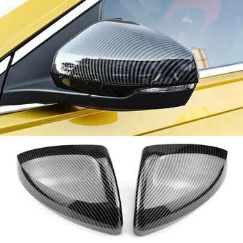  для Volkswagen Vw Polo Plus 2019 Карбон Черное боковое крыло Крышка зеркала заднего вида Замена крышек Оболочка