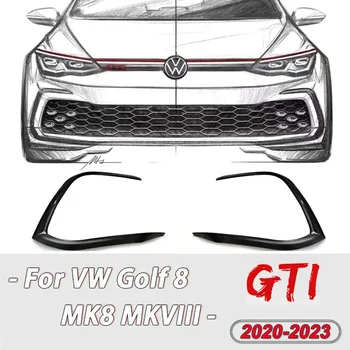 Для VW Golf 8 MK8 GTI 2020 2021 2022 Передний бампер Противотуманная фара Нижняя решетка радиатора Рамка спойлера Разделитель Авто Модификация ABS Глянец Черный