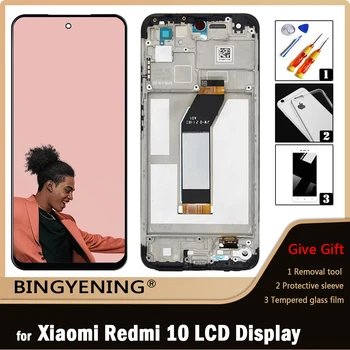  для сенсорного дигитайзера Xiaomi Redmi 10 LCD дисплей в сборе для 6,5-дюймового Redmi 10 с заменой рамки
