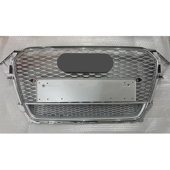 для стиля RS4 Передняя спортивная шестигранная сетчатая сотовая решетка капота хромированная черная для Audi A4 / S4 B8.5 2013-2016 для стиля quattro