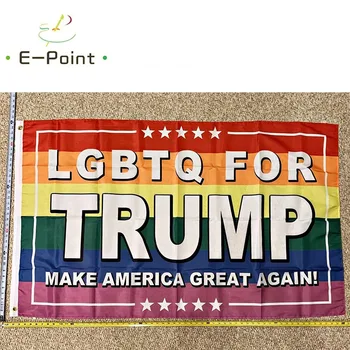 Дональд Трамп Флаг БЕСПЛАТНАЯ ДОСТАВКА ЛГБТК для Трампа Гей Радужное оружие Плакат 3x5 yhx0005