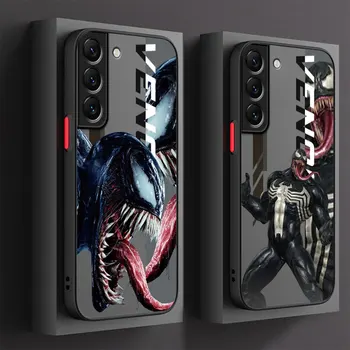Забавный чехол для телефона Marvel Hero Venom Frosted Case для Samsung Galaxy S23 Plus S22 Ultra S20 FE S21 S10 Note 20 10 Lite S10e S9 9